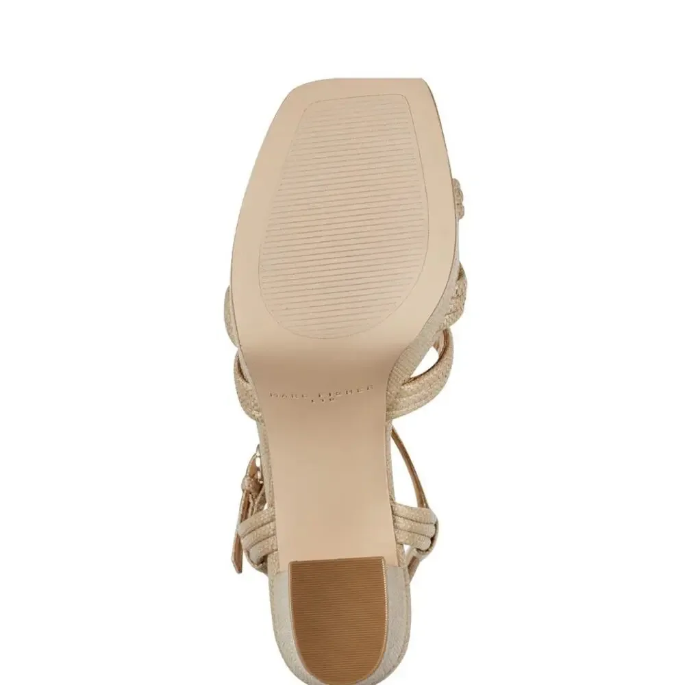 Marc Fisher LTD Cairo Platform Sandal in Medium Natural Size 9